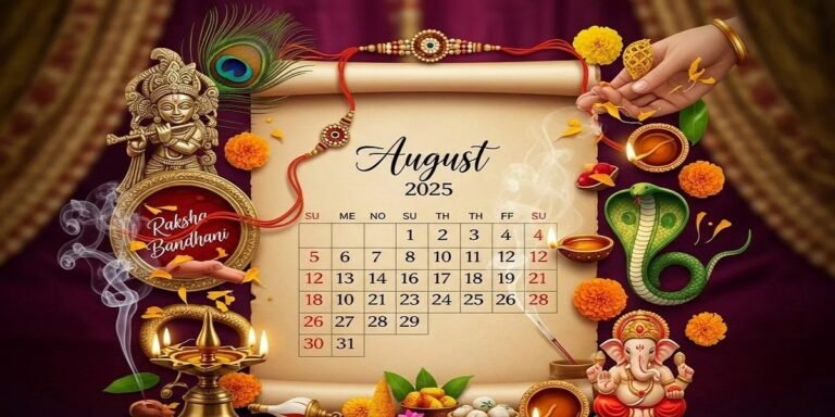 August Big Festivals List 2025: जानिए जन्माष्टमी, रक्षाबंधन, पुत्रदा एकादशी, गणेश चतुर्थी, ऋषि पंचमी और हरतालिका तीज की सही तारीख और मुहूर्त